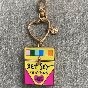Betsey Johnson Pink and Yellow Heart Charm Accessory